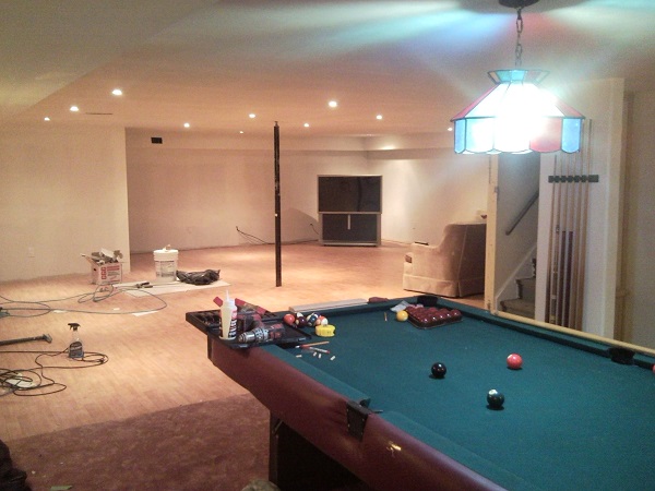 Opposite view of basement project