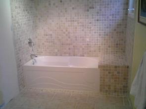 Tiled tub enclosure
